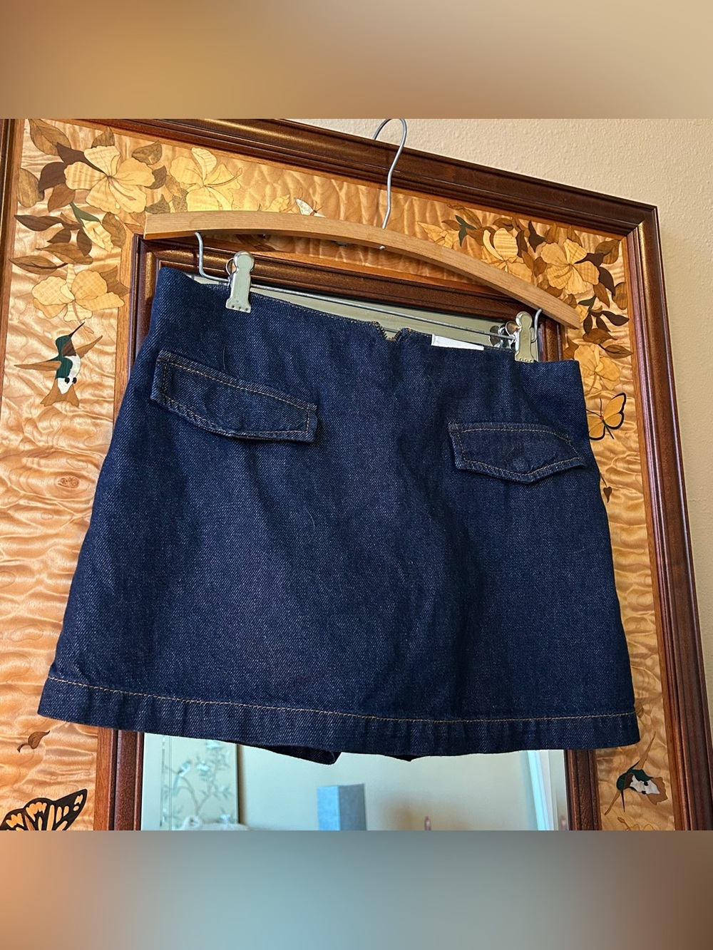 Reformation Dark Indigo Denim Mini Skort